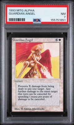 1993 MAGIC THE GATHERING LIMITED EDITION ALPHA GUARDIAN ANGEL PSA 7