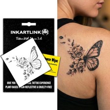 INKARTLINK Butterfly 8 Temporary Tattoos, Realistic Waterproof