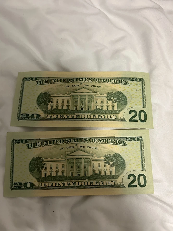 Two 2017 $20 U.S. Bill / Notes Matching Die Errors - Image 2 of 2