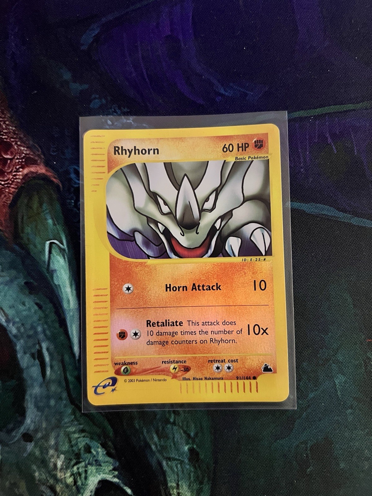 Pokemon TCG Rhyhorn 91/144 Reverse Holo Skyridge NM