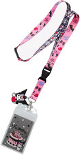 Sanrio Kuromi Cherries  Cookies 22-Inch Lanyard with Charm and Clear ID Sleeve