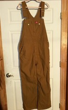Dickies Overalls Mens 36X30 Relaxed Brown Canvas Carpenter Bib Work