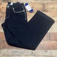 DG2 Diane Gilman  NEW Dark Wash White Stitch Stretch Straight Leg Jeans Sz 10 P