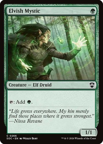 NM Elvish Mystic, MTG, Strixhaven Commander, Magic the Gathering, 266