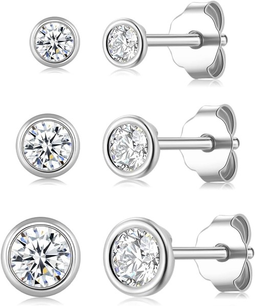 Ohrstecker 925 Sterling Silber Hypoallergen Cubic Zirkonia FüR Frauen-image