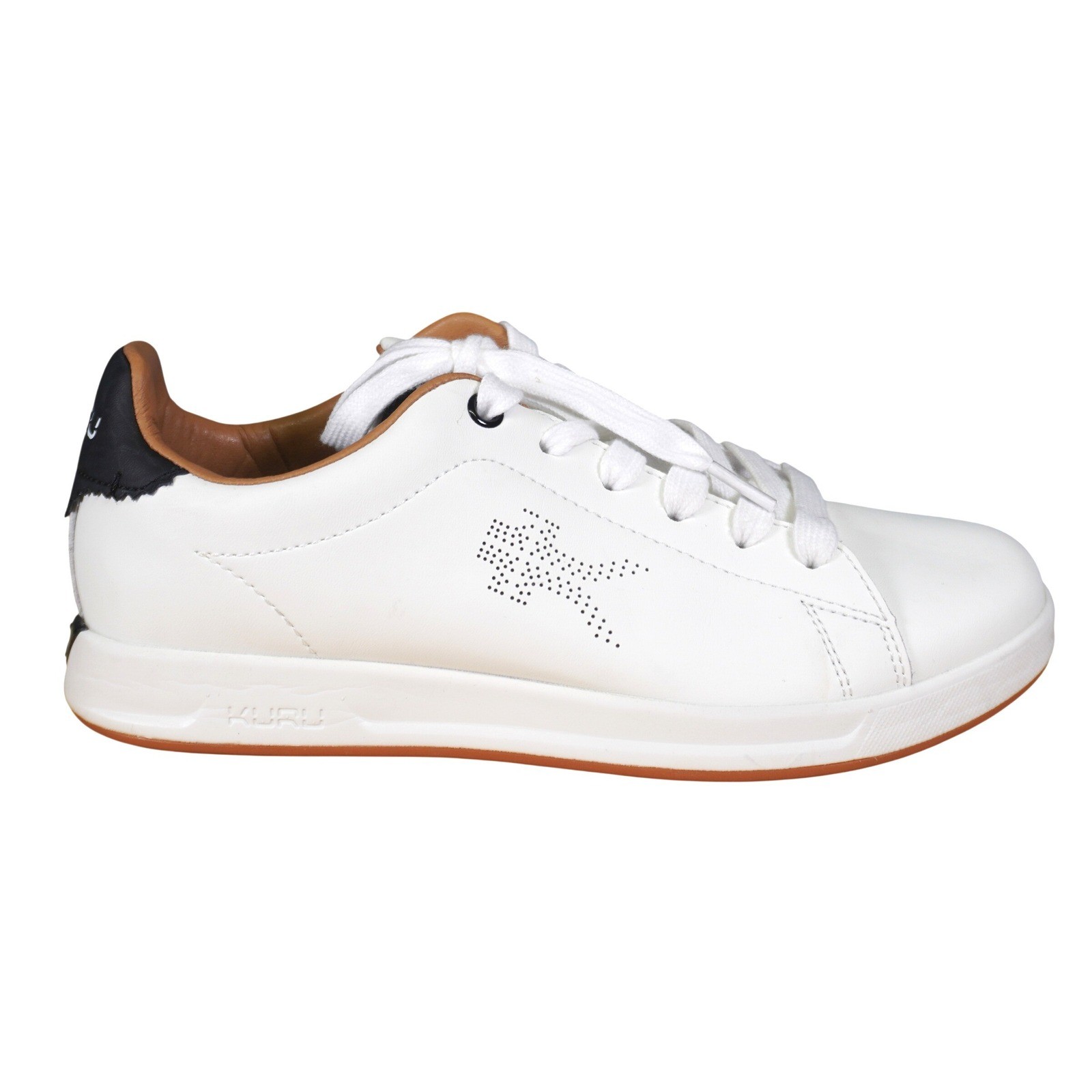 Kuru Roam Classic Court Sneakers Women 8 White Leather Orthopedic Walking Shoes