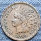 1864 Indian Head Cent 1c Penny WITH L Better Grade #92672