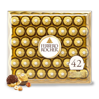 Ferrero Rocher Gourmet Hazelnut Milk Chocolate Valentine's Day Gift Box 18.5 oz
