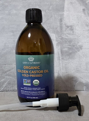 Queen of Thrones Organic Golden Castor Oil Cold Pressed 16.9 oz