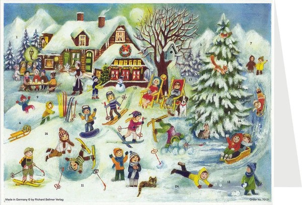 E. Nerger | Postkarten-Adventskalender SkihüTte | Kalender | Deutsch-image