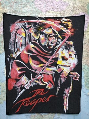 THE REAPER Biker Harley Davidson , Vintage Backpatch Razamataz England 1980s