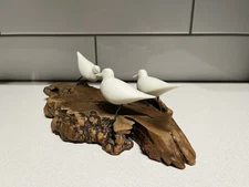 John Perry 3 Sandpipers Birds Figurine on Burlwood Driftwood Base