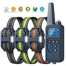 1-3 Dog Training Collar Rechargeable Remote Shock Waterproof Pet Trainer