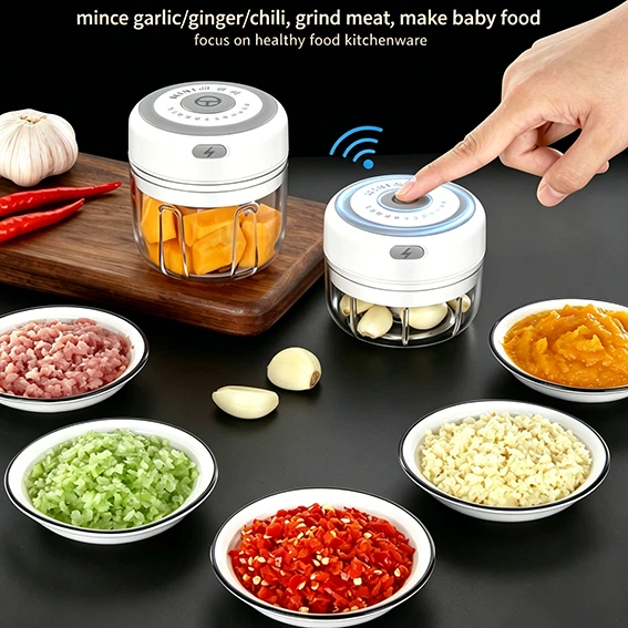 Mini Wireless Electric Garlic Press Garlic Masher Pull Garlic Masher Meshed Garl