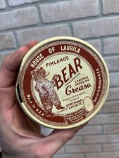 Vintage House of Laurila Finlands Bear Grease Leather Shoe Dressing Tin