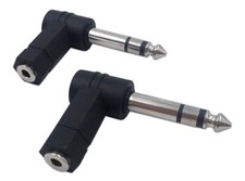 CERRXIAN Right Angle 1/4 Male to 1/8 Female Adapter, 90 Degree 6.35mm 3 black