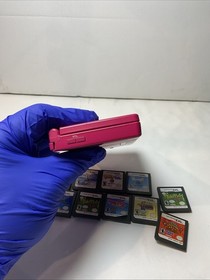 NINTENDO DSi Hot Pink Handheld Game Console With Games Lot of 10