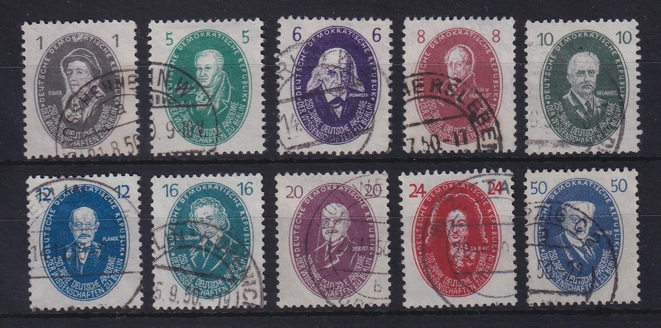 DDR 1950 Akademie der Wissenschaften Mi.-Nr. 261-270 Satz kpl. gestempelt - Bild 1 von 1