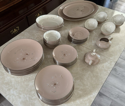 Vintage Franciscan Pottery Pink Ballet China Set (56 Piece) Service for 8 *MINT*