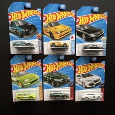 Hot Wheels Honda Lot of 6 Carded Diecast 1:64 Civic, Prelude, Civic Type R