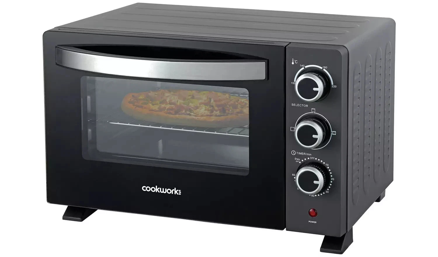 Cookworks 20L Mini Oven & Grill 1380W Compact Countertop Cooker