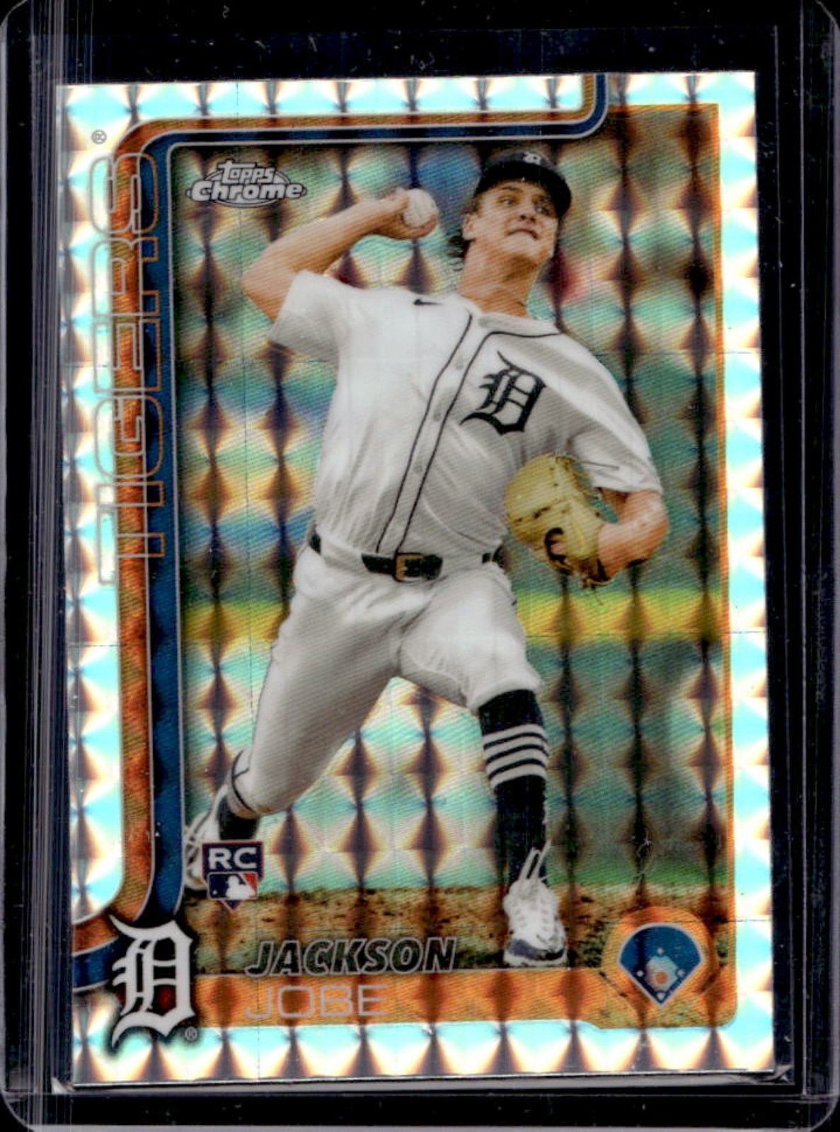 2025 Topps Chrome Jackson Jobe RC Geometric Refractor Rookie #249 Tigers