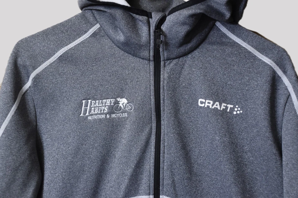 CRAFT Insulation Full Zip Gray Long Sleeve  Hooded Jacket Cycling Runners Sz L - Image 3 of 4