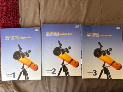 HMH California Science Dimensions 8th Grade Workbook Volumes 1-3