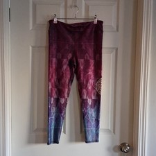 Evolution and Creation Active Women's Ankle Leggings Purple Geometric Size L