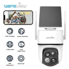 Wansview 3MP Dual-Cam Solar Security Camera WiFi Wireless Outdoor Ai Detection
