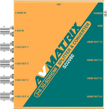 SD2080 2X8 SDI/HDMI Signal Splitter Converter 1Xhdmi 1X3G-Sdi Input and 4X3G-Sdi