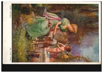 Artist postcard Hans Zatzka: only quite sharp - Cupid's sharp arrows, unused