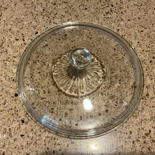 Pyrex Clear Glass Lid 624C 8 3/4” Vintage Round Decorative Circle LID ONLY