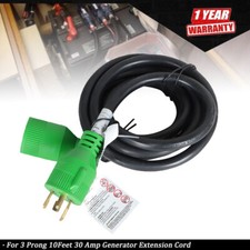 10 Feet 3 Prong 30 Amp Generator Extension Cord NEMA L5-30P/L5-30R 125V