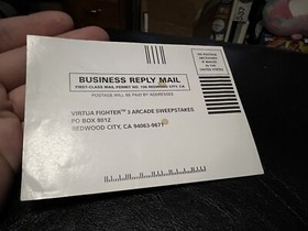 Virtua Fighter 3 SEGA Arcade Sweepstakes Insert Registration Card Only 2 Saturn