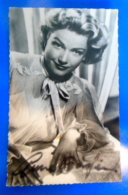 AUTOGRAMM VON ANNE BAXTER AUF POSTKARTE FORMAT 9 X 14 CM