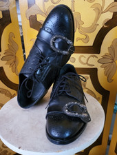 GUCCI Men's Queer Core Black Retro Shoes Unique Buckle & Bee Accents ITALY