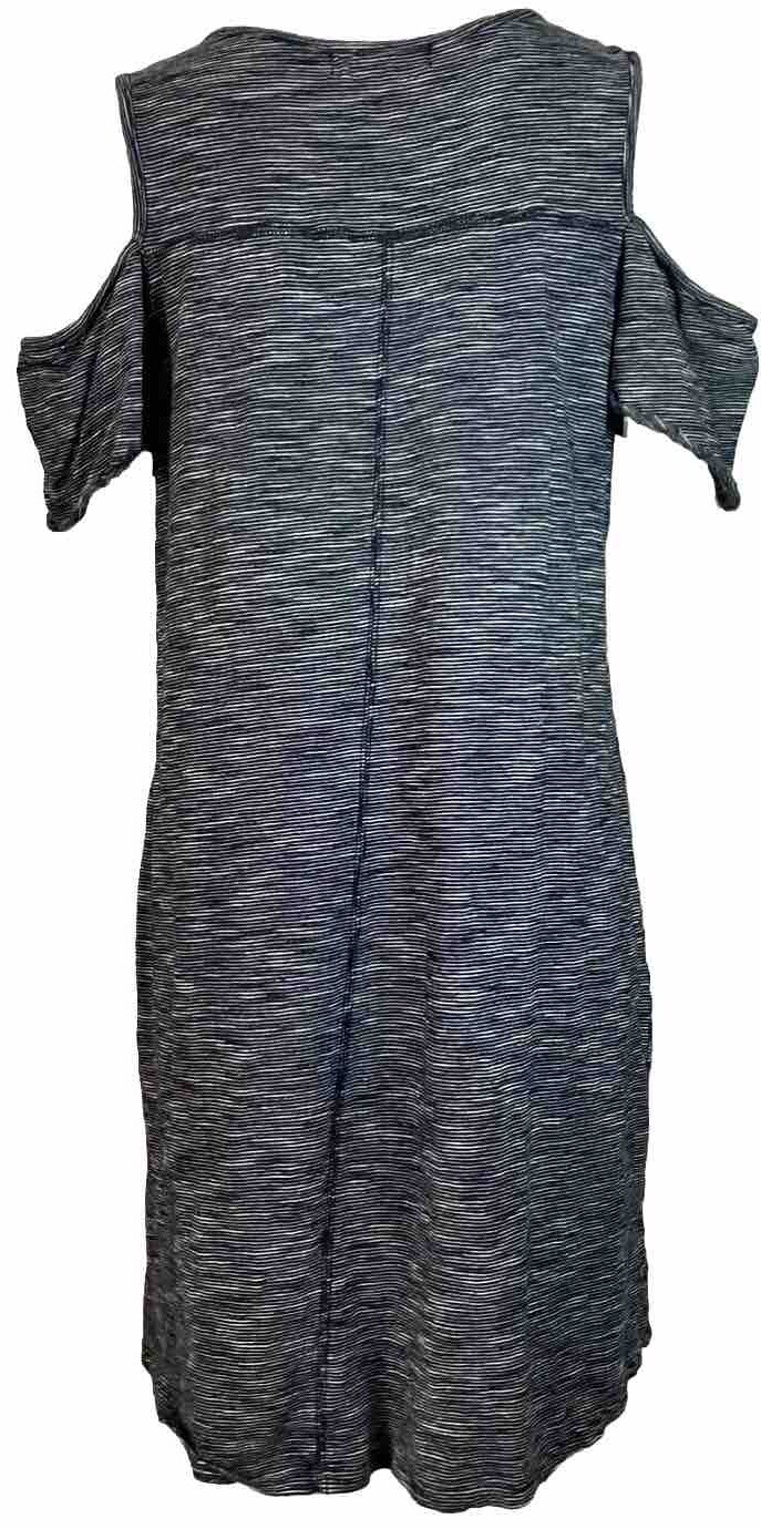 Sanctuary Clothing Women’s Short Sleeve Cold Shoulder Blue White Cotton Dress S