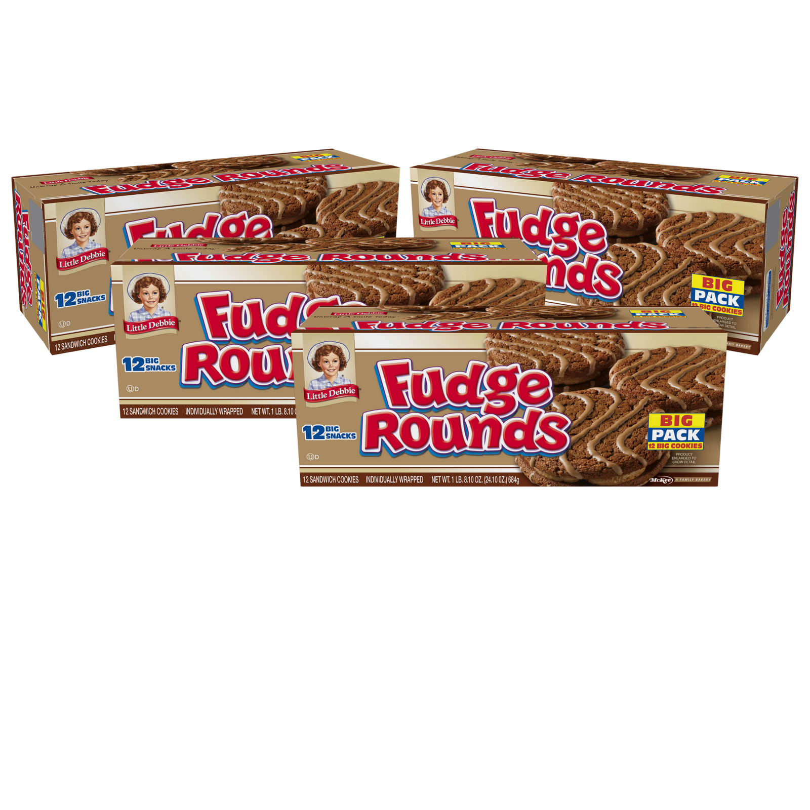 Fudge Rounds Logo Little Debbie Fudge Rounds Big Pack, 4 Boxes, 48 Individually Wrapped ...