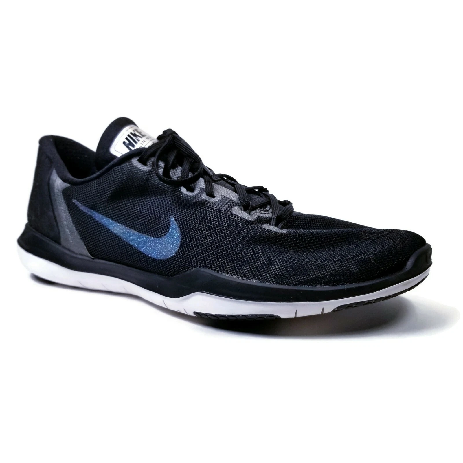 Baskets de course athlétiques noires métalliques Nike Flex Supreme TR5 pour femmes taille 10