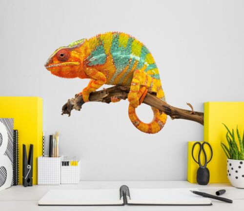 3D Lizard Chameleon G022 Animal Wallpaper Mural Poster Wall Stickers Decal Honey - Picture 1 of 6