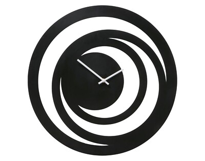 Wanduhr Uhr Dekouhr Batteriebetrieben Schwarz Metall Ziffernlos Ø 50 cm