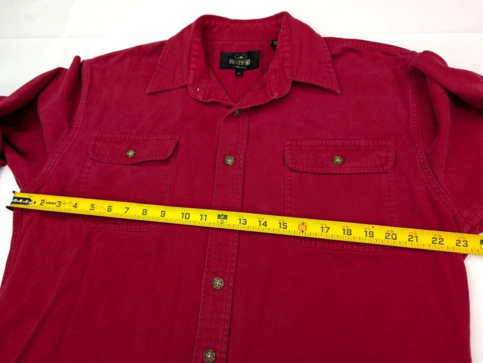 Vintage RedHead Shirt Adult Medium Red Chamois Flannel Outdoor Button Up Mens - Image 3 of 4