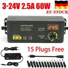 Steckernetzteil Regelbar 2,5A 60W DC 3V-24V Schalt Netzteil Trafo Schaltnetzteil