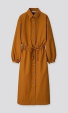 Uniqlo Women JW Anderson Twill Long Sleeve Shirt SIZE M Brown