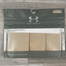 Under Armour Women's UA Pure Stretch Thong Underwear 3 Pack Beige Nude Size XL