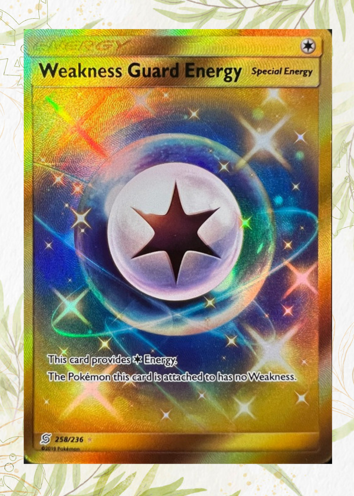 Pokemon Card Weakness Guard Energy 258/236 SM Unified Minds Secret Rare NM