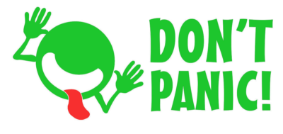 Two Pack - Hitchhiker's Guide to the Galaxy - Don't Panic Face