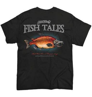 Gill McFinns Black Water Chinook Fishing Crewneck T Shirt Tee Men or Women