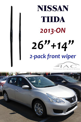 For Nissan Tiida 13-ON 26''+14'' Front Windshield Three-Section Wiper Blade 2 Pack